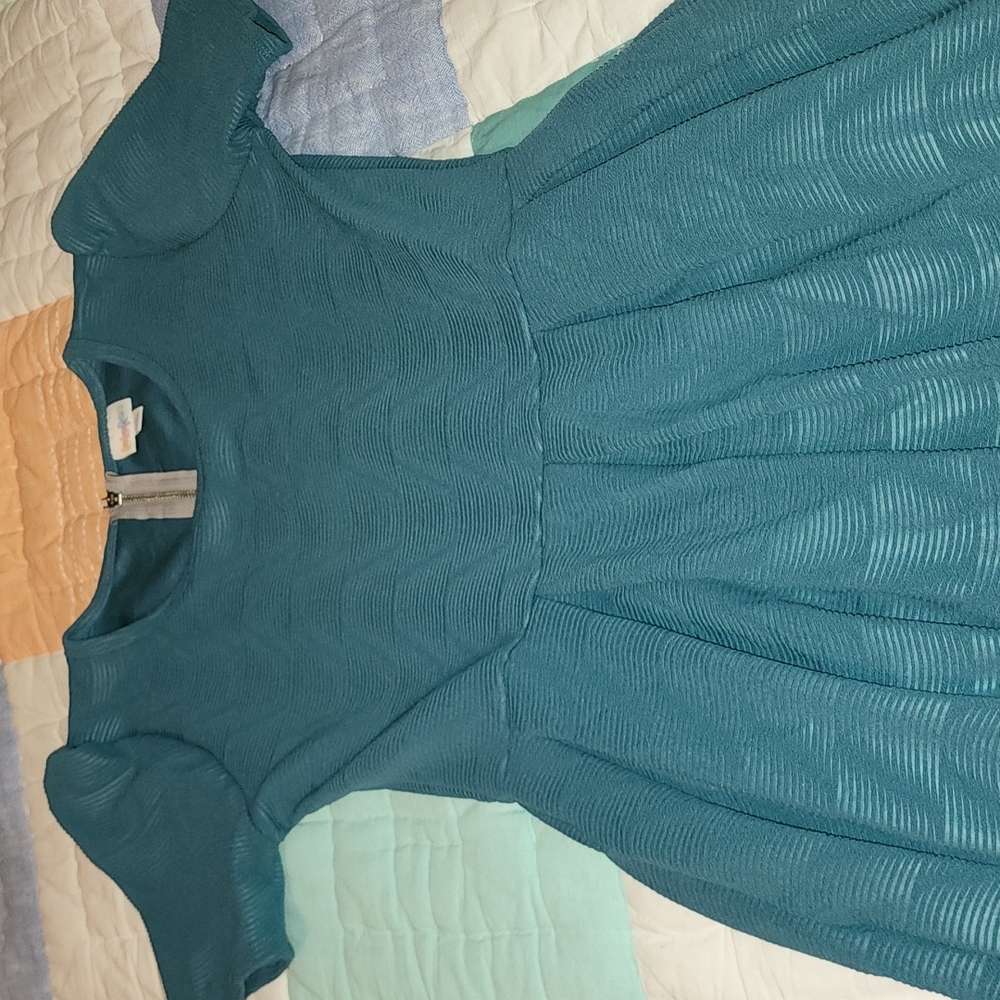 LuLaRoe Teal Textured Dress